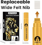 BIGTHUMB 3 Pcs Gold Jumbo Permanent Markers: 15mm Wide Tip Thick Acrylic Paint - Image 5