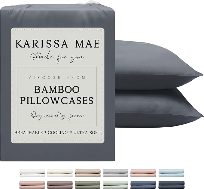 Karissa Mae Cooling Bamboo Viscose King Size Pillowcase Set | 100% FSC by KARISSAMAE