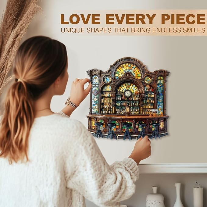 Classic Bar Puzzles Adults Gifts Wooden 200 Pieces 11.4 * 11.4in - Image 6
