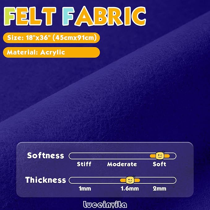 Royal Blue 18" X 36" Felt Fabric Sheet - Image 2