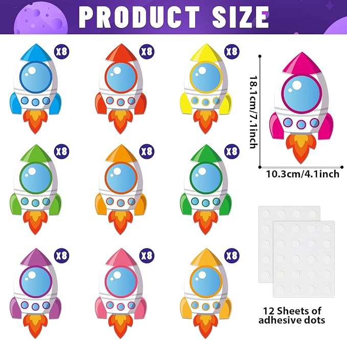 gisgfim 80Pcs Rocket Cutouts Back to School Decorations Bulletin Board Outer - Image 2