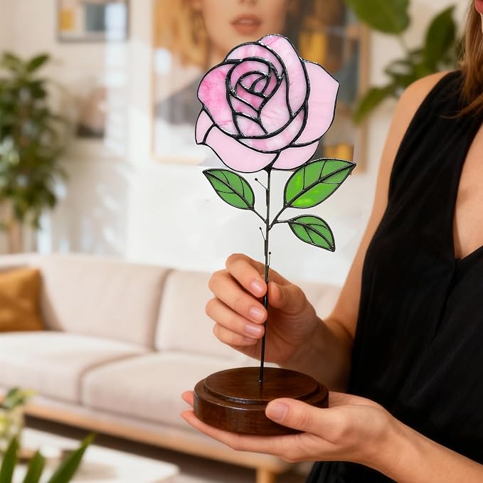 Stained Glass Flowers, Stained Glass Rose - Image 2