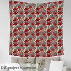 Poppy Flower Upholstery Fabric by The Yard, Garden Floral Bltanical Outdoor - Image 3