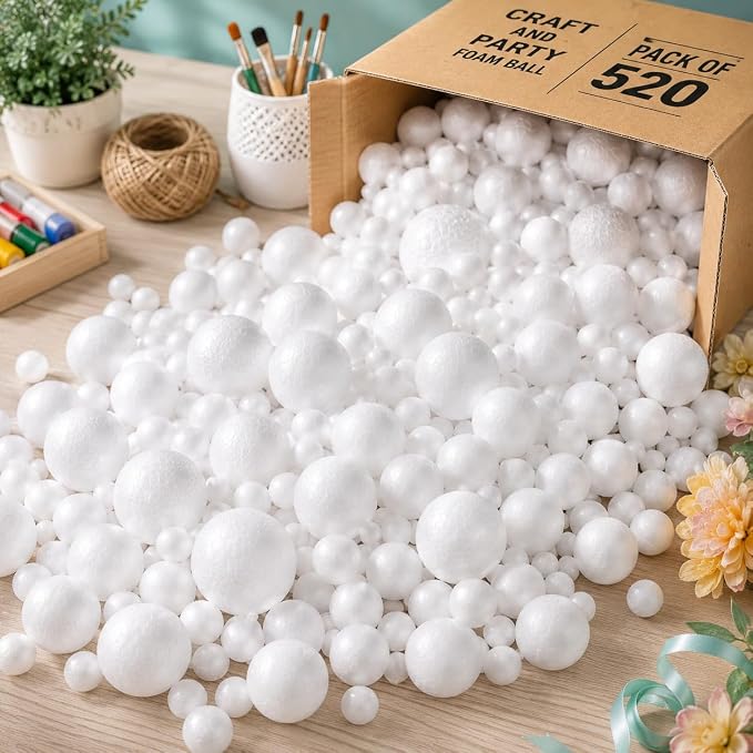 Evershine 520 Pack Craft Foam Ball Assorted - Image 7