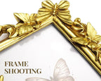 Cuspin 4x6 Gold Picture Frame, Ornate Butterfly Decorative Photo Frame - Image 4
