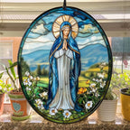Virgin Mary Acrylic Suncatcher Stained Glass Effect Window Car Hanging - Image 4