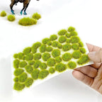 Woohome 78 PCS Static Grass Tuft 2 Size Model Grass Tufts Green Miniature Grass - Image 6