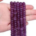 Songxi 5x8mm Natural Purple Colored Jade Stone Rondelle Beads, Gemstone by SongXi