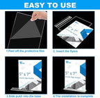 EHWINE 4 Pack Acrylic Sign Holders 5x7 Double-Sided Tabletop Display Stands - Image 5