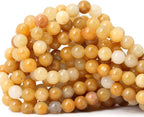 45PCS 8mm Natural Yellow Jade Multi-Color Gemstone Round Loose Beads by CHEAVIAN