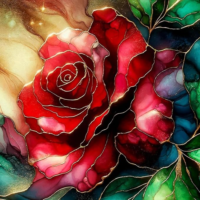 Rose Flowers Stamped Cross Stitch Kits, Embroidery Starter Kit by Unknown