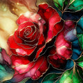 Rose Flowers Stamped Cross Stitch Kits, Embroidery Starter Kit by Unknown
