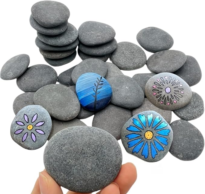 CYLHCM 35 PCS Rocks for Painting, 1.2"-2.0" Flat DIY Painting Rocks, Smooth by Unknown