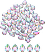 MECCANIXITY 50PCS Flat Back Acrylic Teardrop Gems 13x18mm Artificial Rhinestones by MECCANIXITY