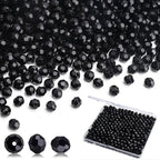 BONNY BOXX 500pcs 8mm Acrylic Faceted Round Crystal Beads Solid Black Loose by BONNY+BOXX