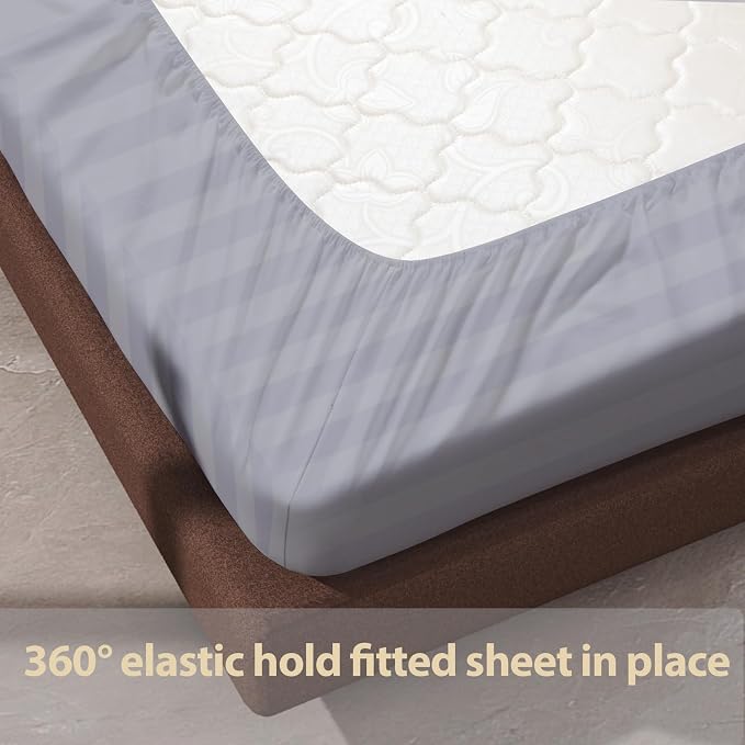 100% Egyptian Cotton Fitted Sheet Twin Size, 600 Thread Count, Single Fitted - Image 6