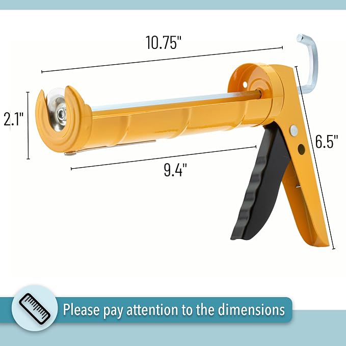 Bates- Caulking Silicone Gun, 10:1 Thrust Ratio, Hand Caulking Guns, No Drip - Image 2