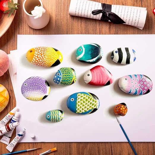 Lifetop 100 PCS Rocks Bulk for Painting, Natural River DIY Rock Flat & Smooth - Image 6