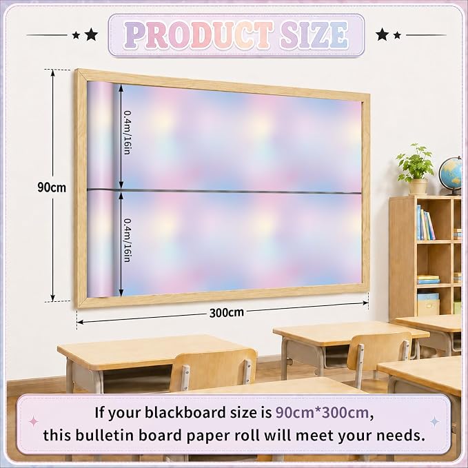 Dreamy Gradient Bulletin Board Roll Non-Woven Fabric Poster 16in X 20ft | Back - Image 3