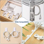 Abnii 50 PCS Hook and Loop Cable Ties, Under Desk Cable Management, Self - Image 8