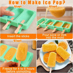 Mity rain 2 Pack Cake Pop Molds Silicone, 8 Cavity Reusable Cakesicle Molds | - Image 5