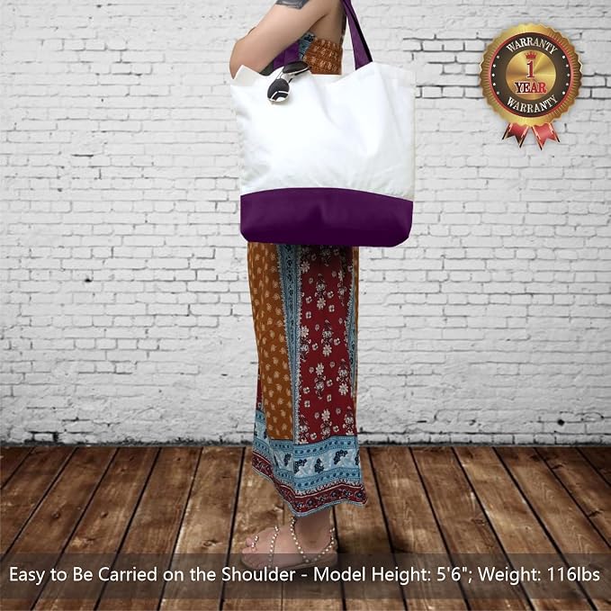 TOPDesign 3-Pack Super Strong Large 12oz Cotton Canvas Tote Bags, Reusable - Image 2