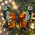 Floral Monarch Acrylic Suncatcher Stained Glass Effect Window Car Hanging - Image 6