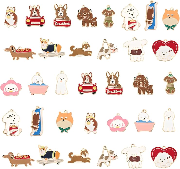 Bulk Gold Enamel Charms for Jewelry Making, Colorful Metal Charms Pendant for by stino