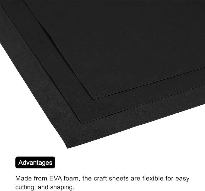 MECCANIXITY EVA Foam Sheets Black 19.7 Inch x 35.4 Inch 1mm Thick Crafts Foam - Image 5