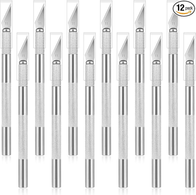 12 Pack Exacto Knife Set, Metal Craft Knives Kit, Hobby Knife Set, Blade by Unknown