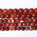 90PCS 4mm Natural Red Striped Agate Beads Round Loose Gemstone Beads by NaturalStoneBeads