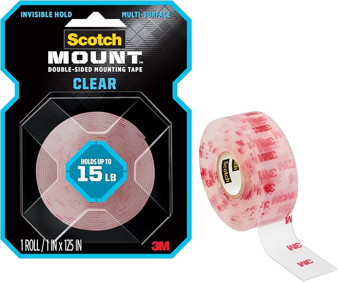 Scotch Double Sided Tape, 1 Roll Adhesive Tape, 1 in x 125 in, Holds Up to 15 by Unknown