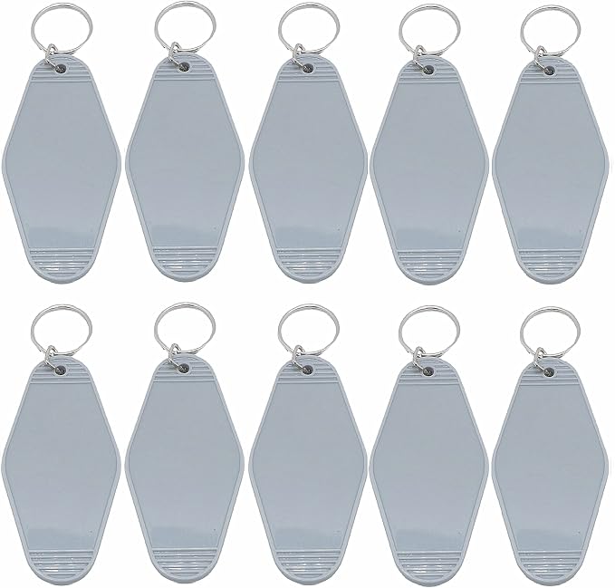 10pcs Blank Hotel Keychains Bulk Vintage Motel Keychain Vinyl HTV printing by Nwsrayu
