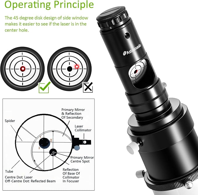 Astromania Laser Collimator for Newtonian Dobsonian Marca Telescopes, Telescope - Image 3