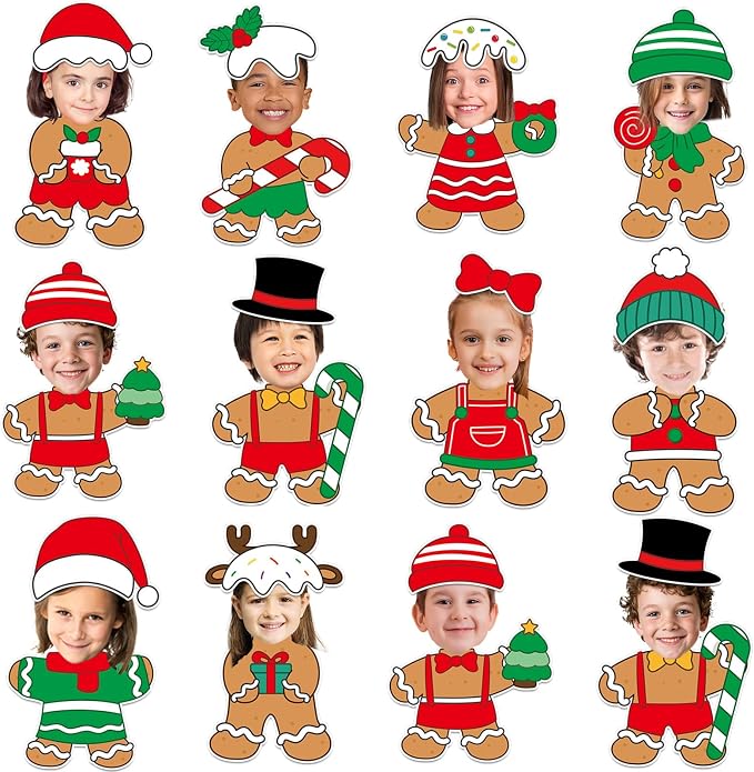 60pcs Christmas Theme Cutouts Gingerbread Man Bulletin Board Decoration Xmas by partygreeting