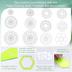 Cinnvoice 612 Pcs Patchwork Paper EPP English Piecing Supplies 12 Shapes - Image 3