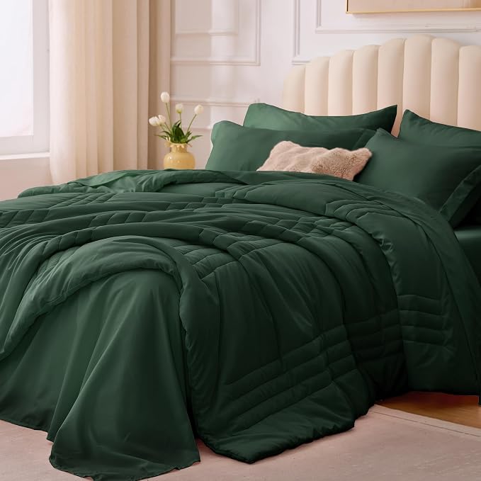 Queen Comforter Set Emerald Green by Velorose