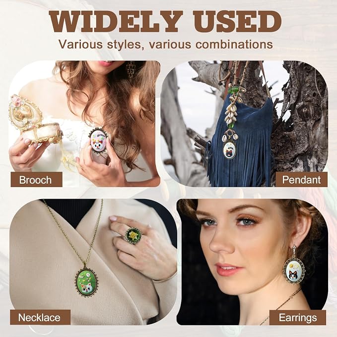 ZOCONE New 4 Packs Embroidery Necklace Kits, Embroidery Pendant Kit Mini Cross - Image 4