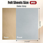 Biaungdo Grey Self Adhesive Felt Sheets, 8 x 12 Inch, Felts Fabric - Image 4