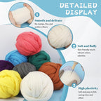 Wonvoc Core Wool for Needle Felting, 8 OZ White Merino Wool Roving, Soft - Image 4