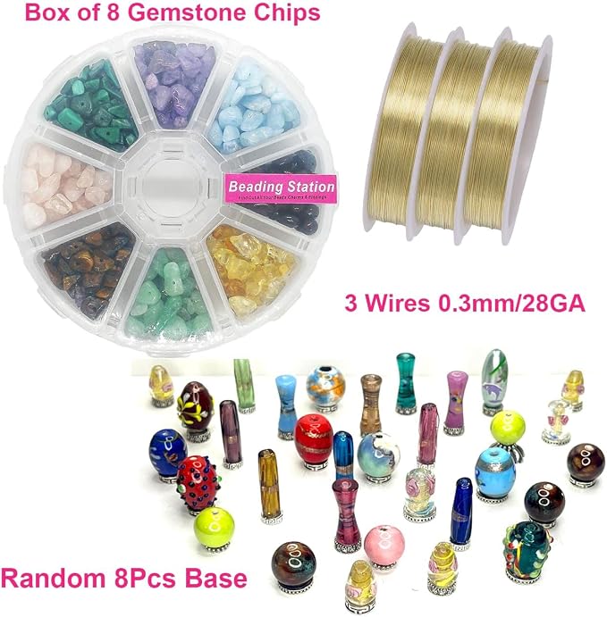 Set of 8 Wire Wrapped Little Tree of Lifes DIY Making Kit. Box of 8 Color - Image 4