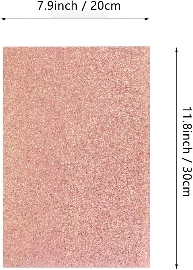 Jtnohx Glitter Felt Fabric, 8 x12 inches Felt Square Glitter - Image 3