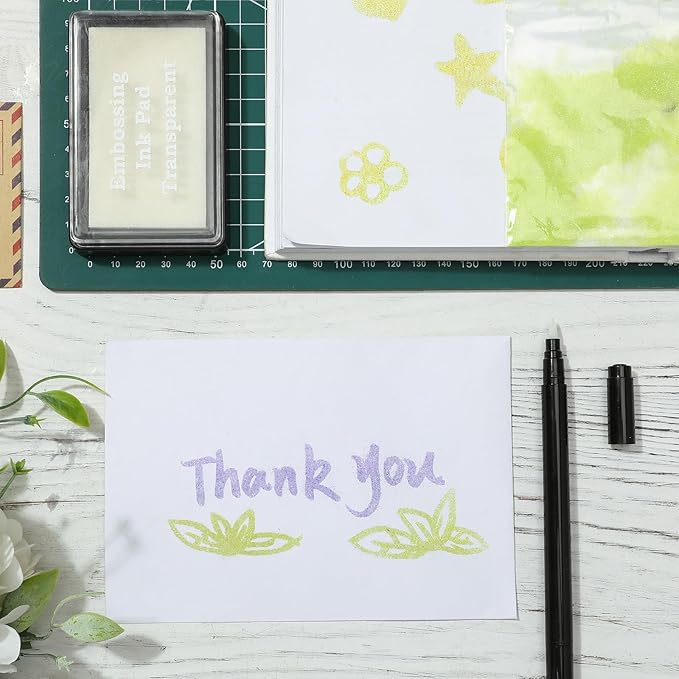 LemonSecret 4 Pcs Emboss It Kit Included 2 Clear Embossing Ink Pad 2 Embossing - Image 6
