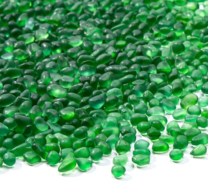 Keedolla Green Fish Tank Gravel Aquarium Frosted Glass Rocks, 0.5 Lb Mini Fish by Keedolla