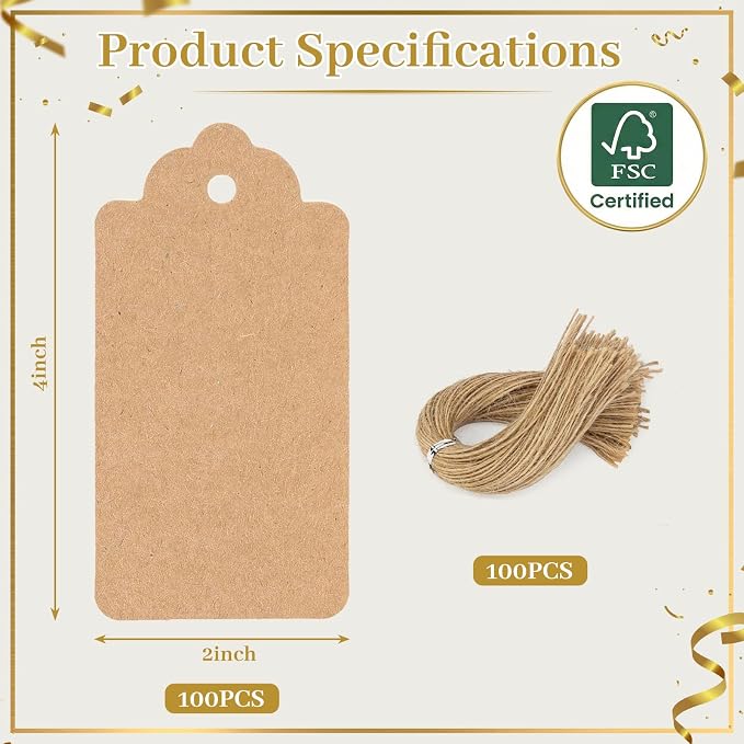 SallyFashion 100pcs Gift Tags - Image 6