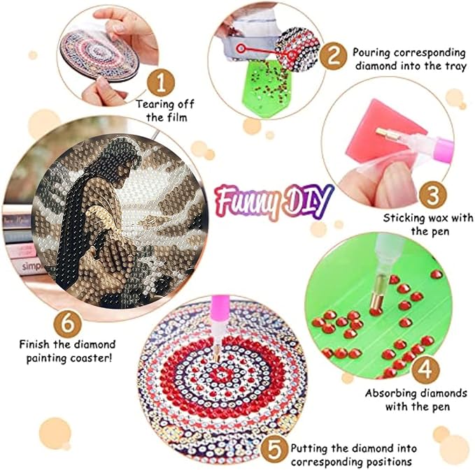 8 Pack Diamond Art Coasters, Jesus Christ Diamond Painting Coasters Kits | - Image 3