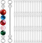 50pcs Beadable Keychains DIY Set, Metal Sliver Blank Keychains Bars Charmful by HINGTAI