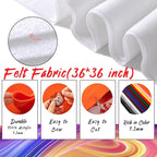 HaoFeijh White Felt Fabric 36" x 36", 1.4mm Thick Soft Felt Fabric Sheet - Image 2