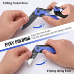 WORKPRO 2-in-1 Folding Knife/Utility Knife, Quick-Change Box Cutter - Image 4