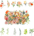100 Pcs Natural Botanical Flower Stickers, Wildflower Stickers by Obujopal